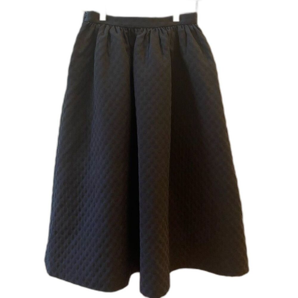 Killer Cute Black Dimpled H&M voluminous a-line skirt Size 2 EUC Womens Chic